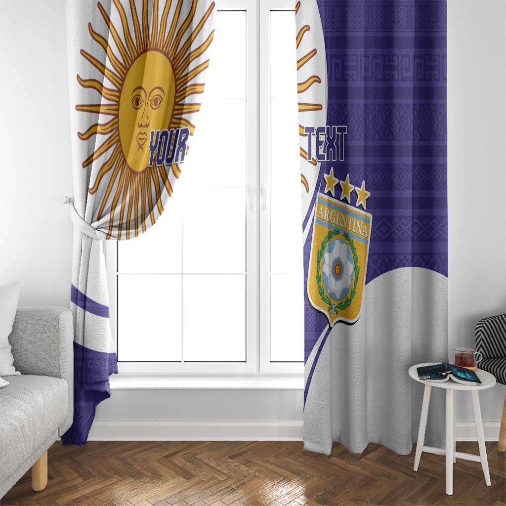 Custom Argentina Football Window Curtain Vamos La Albiceleste - Purple Version - Wonder Print Shop