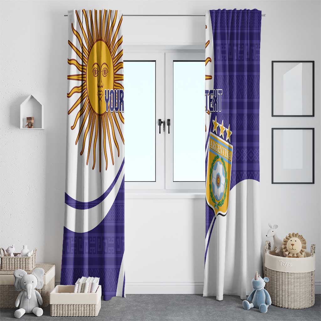 Custom Argentina Football Window Curtain Vamos La Albiceleste - Purple Version - Wonder Print Shop