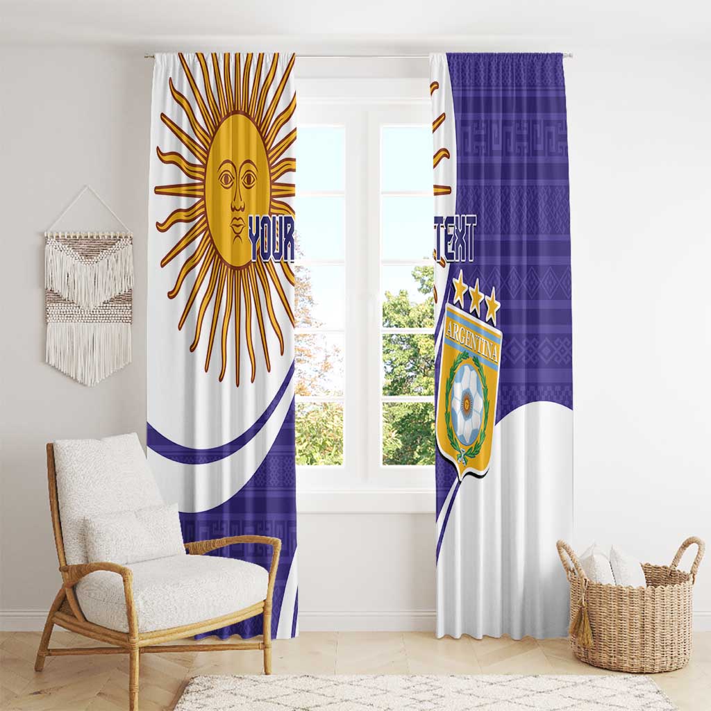 Custom Argentina Football Window Curtain Vamos La Albiceleste - Purple Version - Wonder Print Shop