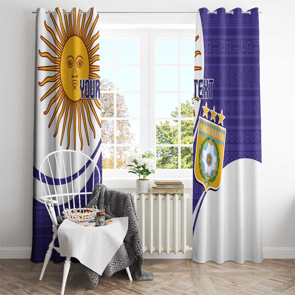 Custom Argentina Football Window Curtain Vamos La Albiceleste - Purple Version - Wonder Print Shop