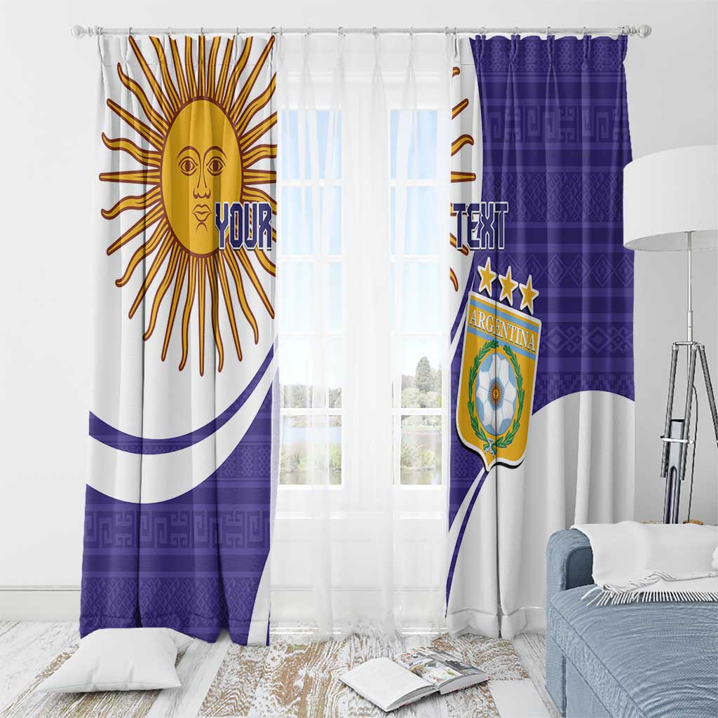 Custom Argentina Football Window Curtain Vamos La Albiceleste - Purple Version - Wonder Print Shop