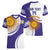 Custom Argentina Football Women V-Neck T-Shirt Vamos La Albiceleste - Purple Version - Wonder Print Shop