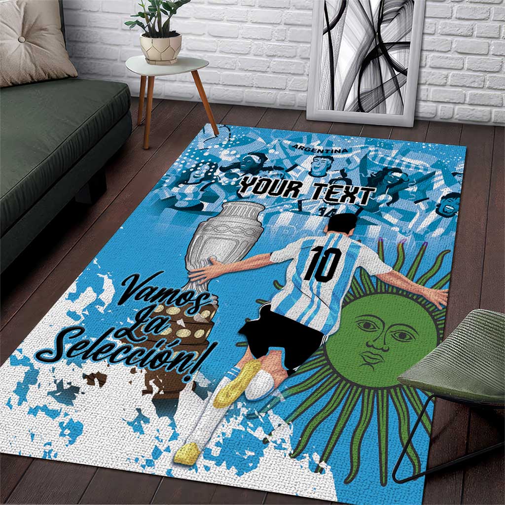 Custom Argentina Football 2024 Area Rug Vamos La Seleccion We Are The Champions - Wonder Print Shop