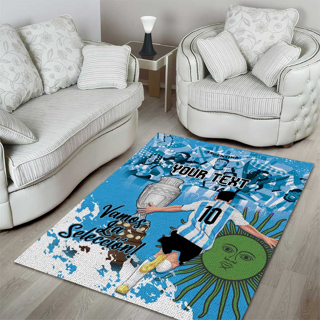 Custom Argentina Football 2024 Area Rug Vamos La Seleccion We Are The Champions - Wonder Print Shop