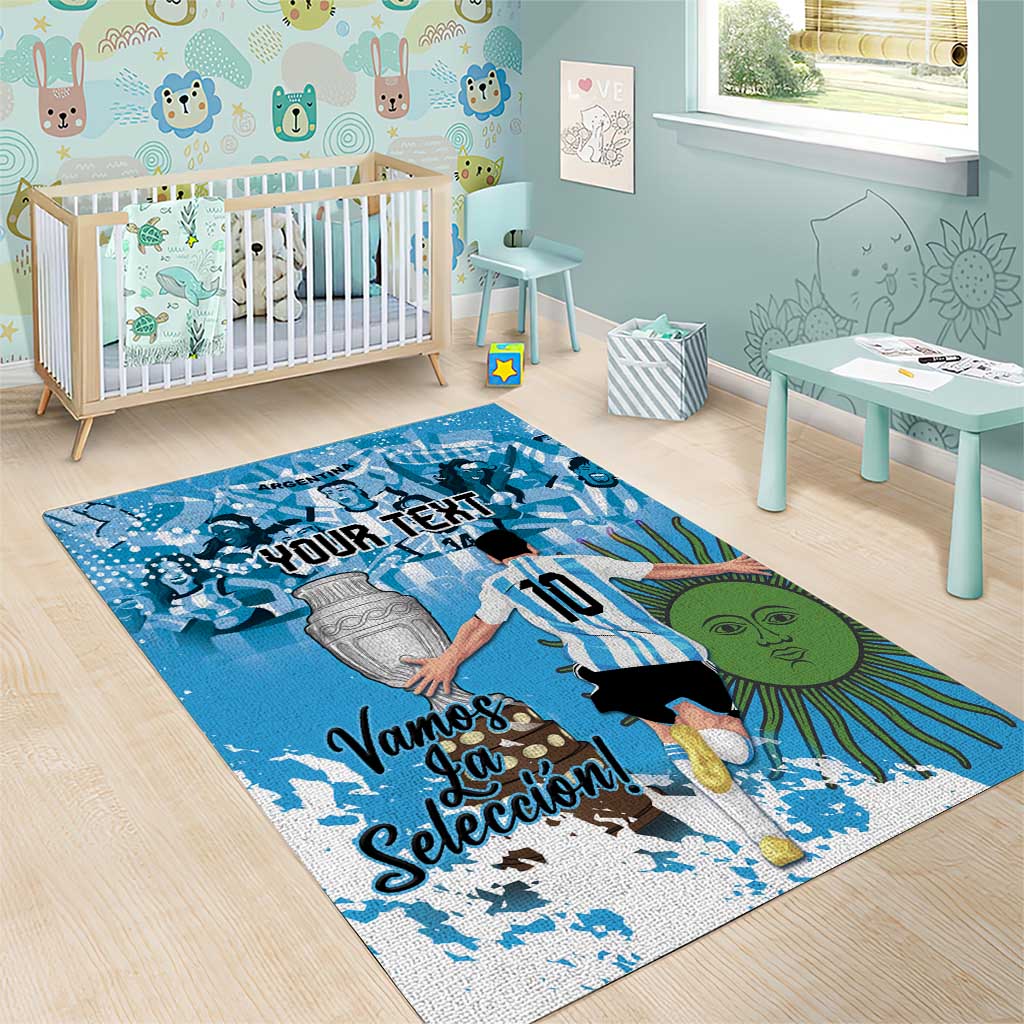 Custom Argentina Football 2024 Area Rug Vamos La Seleccion We Are The Champions - Wonder Print Shop