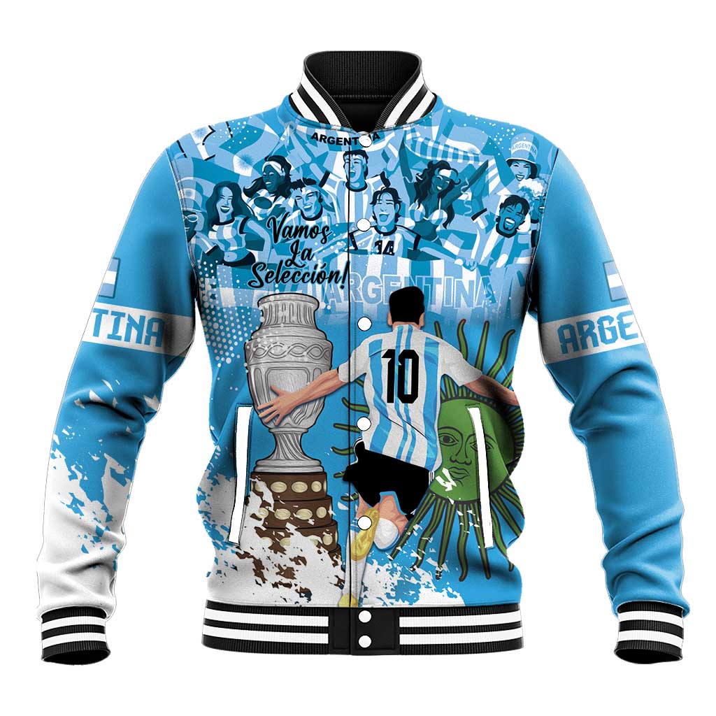 Custom Argentina Football 2024 Baseball Jacket Vamos La Seleccion We Are The Champions - Wonder Print Shop