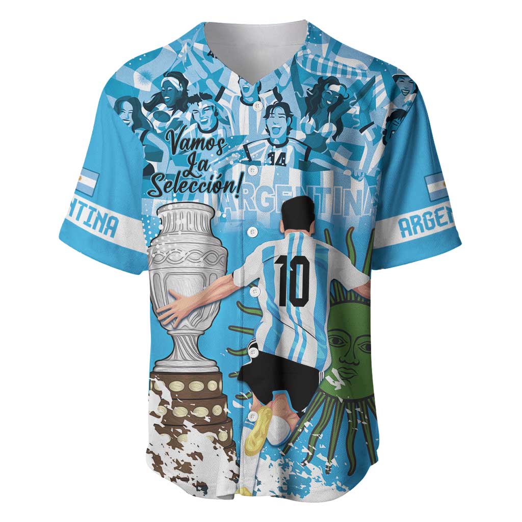 Custom Argentina Football 2024 Baseball Jersey Vamos La Seleccion We Are The Champions - Wonder Print Shop