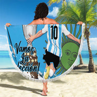 Custom Argentina Football 2024 Beach Blanket Vamos La Seleccion We Are The Champions - Wonder Print Shop