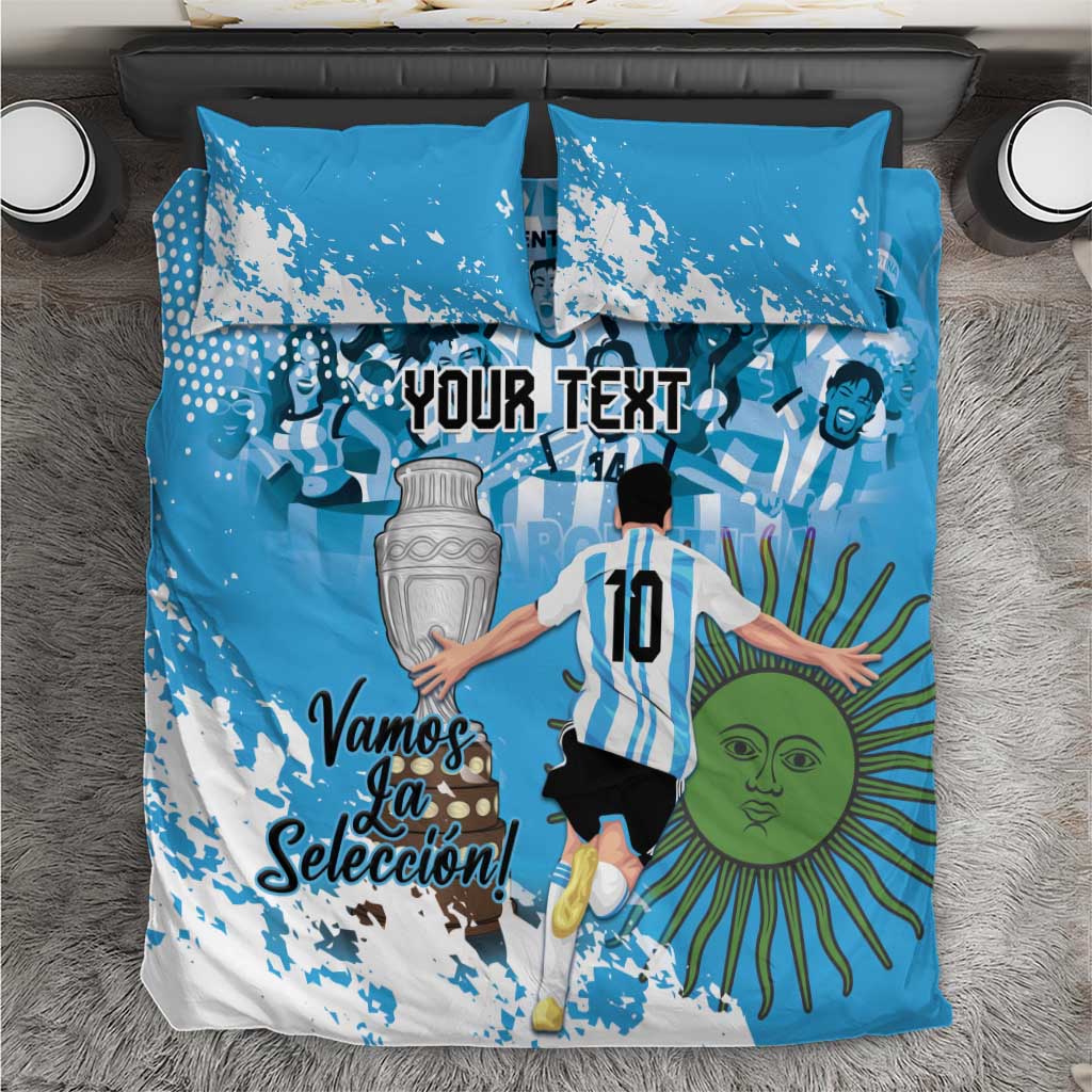 Custom Argentina Football 2024 Bedding Set Vamos La Seleccion We Are The Champions - Wonder Print Shop