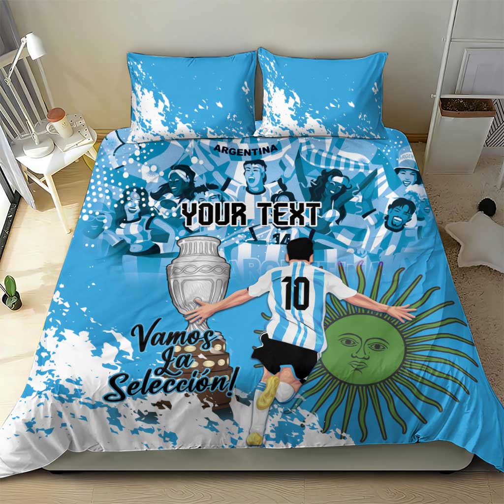 Custom Argentina Football 2024 Bedding Set Vamos La Seleccion We Are The Champions - Wonder Print Shop