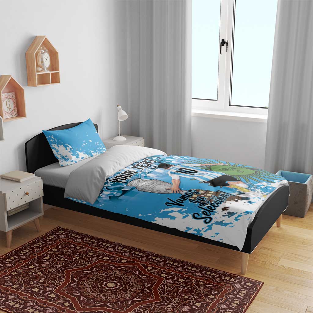 Custom Argentina Football 2024 Bedding Set Vamos La Seleccion We Are The Champions - Wonder Print Shop