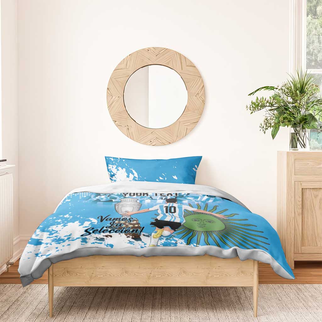 Custom Argentina Football 2024 Bedding Set Vamos La Seleccion We Are The Champions - Wonder Print Shop