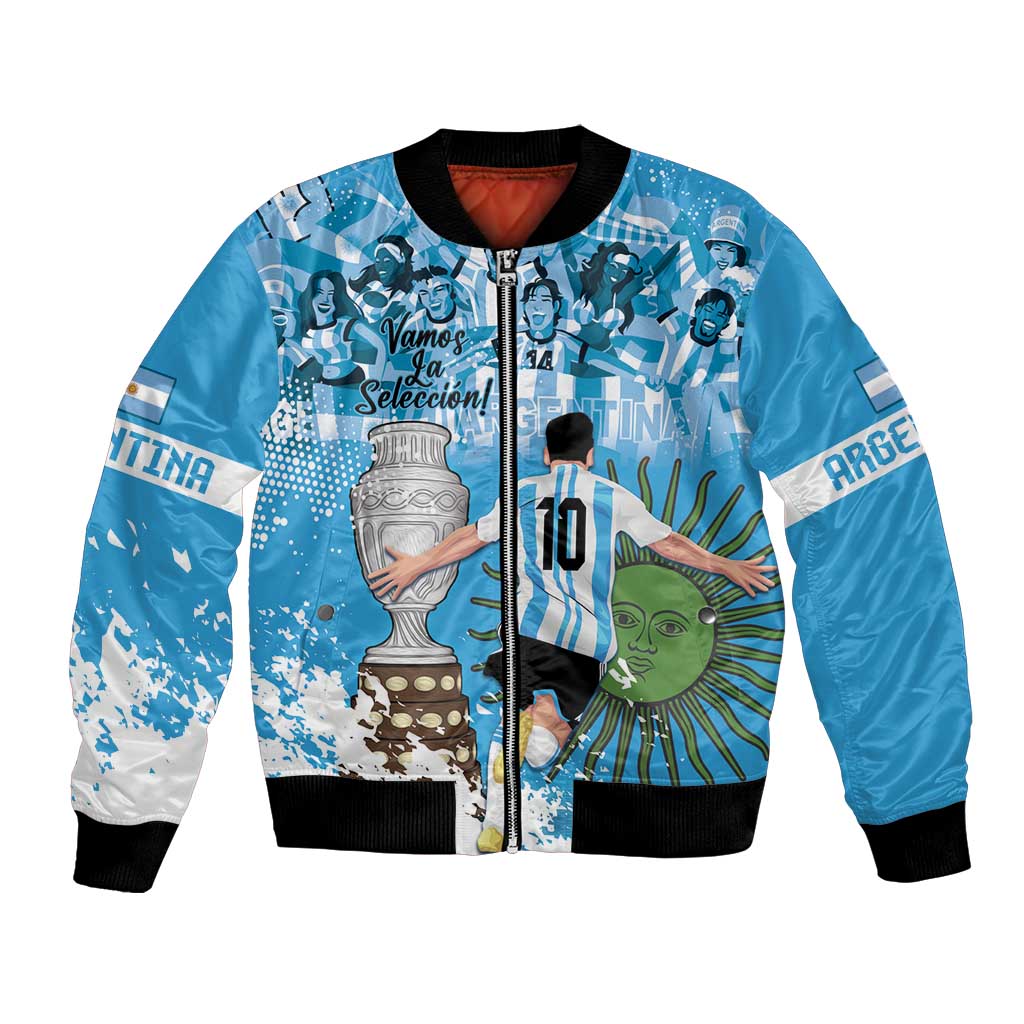 Custom Argentina Football 2024 Bomber Jacket Vamos La Seleccion We Are The Champions - Wonder Print Shop