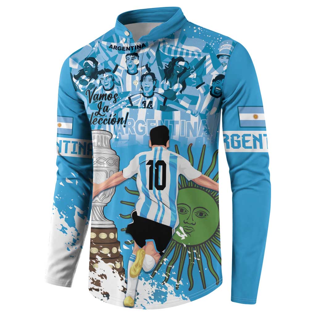 Custom Argentina Football 2024 Button Sweatshirt Vamos La Seleccion We Are The Champions - Wonder Print Shop