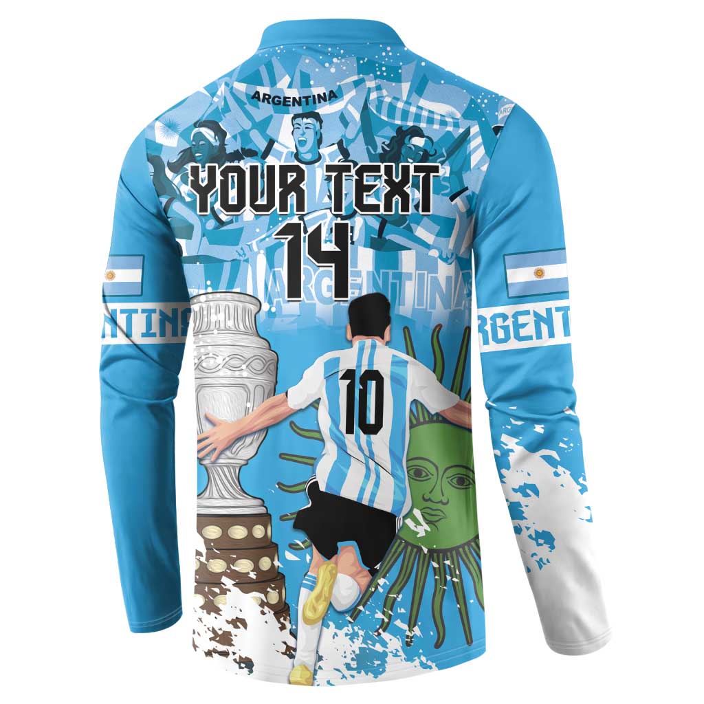 Custom Argentina Football 2024 Button Sweatshirt Vamos La Seleccion We Are The Champions - Wonder Print Shop