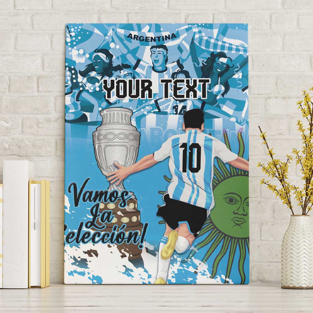Custom Argentina Football 2024 Canvas Wall Art Vamos La Seleccion We Are The Champions - Wonder Print Shop