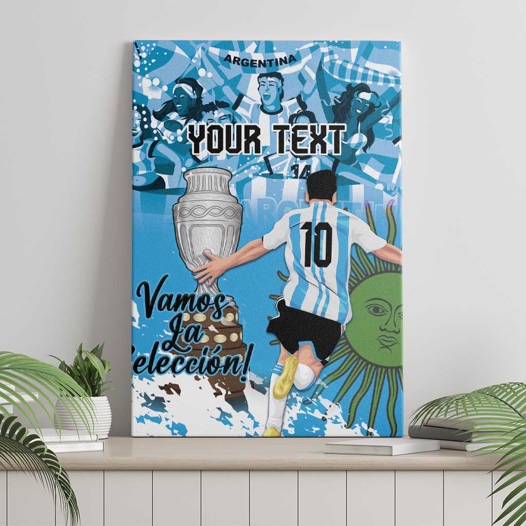 Custom Argentina Football 2024 Canvas Wall Art Vamos La Seleccion We Are The Champions - Wonder Print Shop