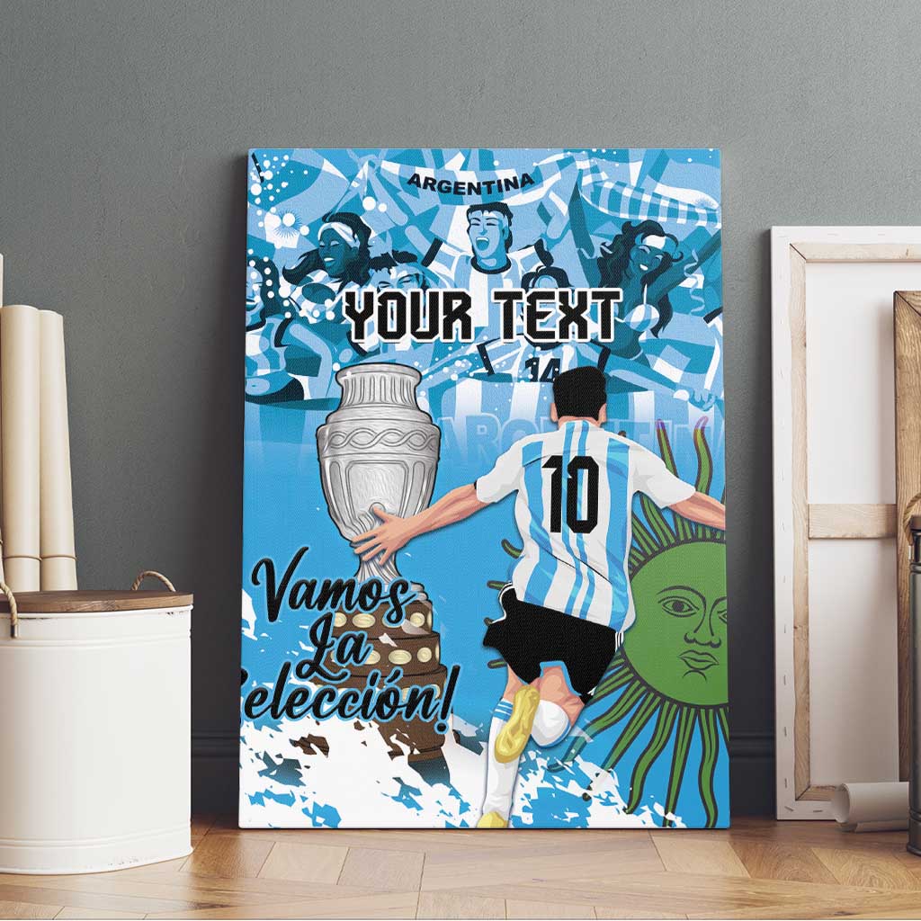 Custom Argentina Football 2024 Canvas Wall Art Vamos La Seleccion We Are The Champions - Wonder Print Shop