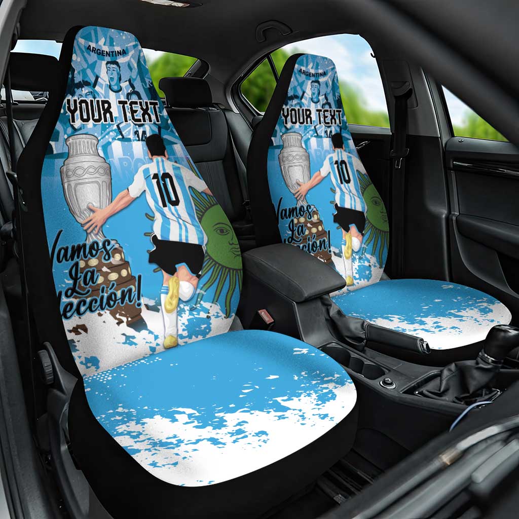 Custom Argentina Football 2024 Car Seat Cover Vamos La Seleccion We Are The Champions - Wonder Print Shop