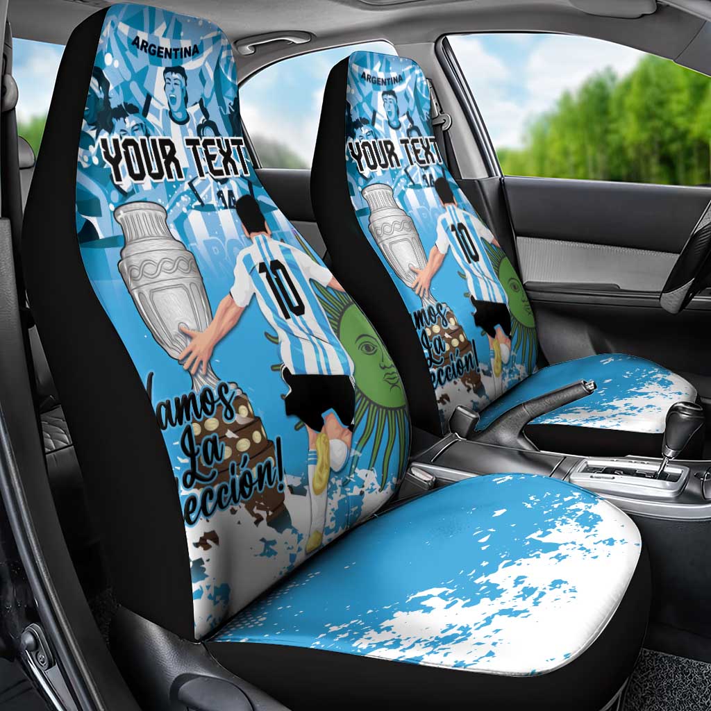 Custom Argentina Football 2024 Car Seat Cover Vamos La Seleccion We Are The Champions - Wonder Print Shop