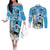 Custom Argentina Football 2024 Couples Matching Off The Shoulder Long Sleeve Dress and Long Sleeve Button Shirt Vamos La Seleccion We Are The Champions
