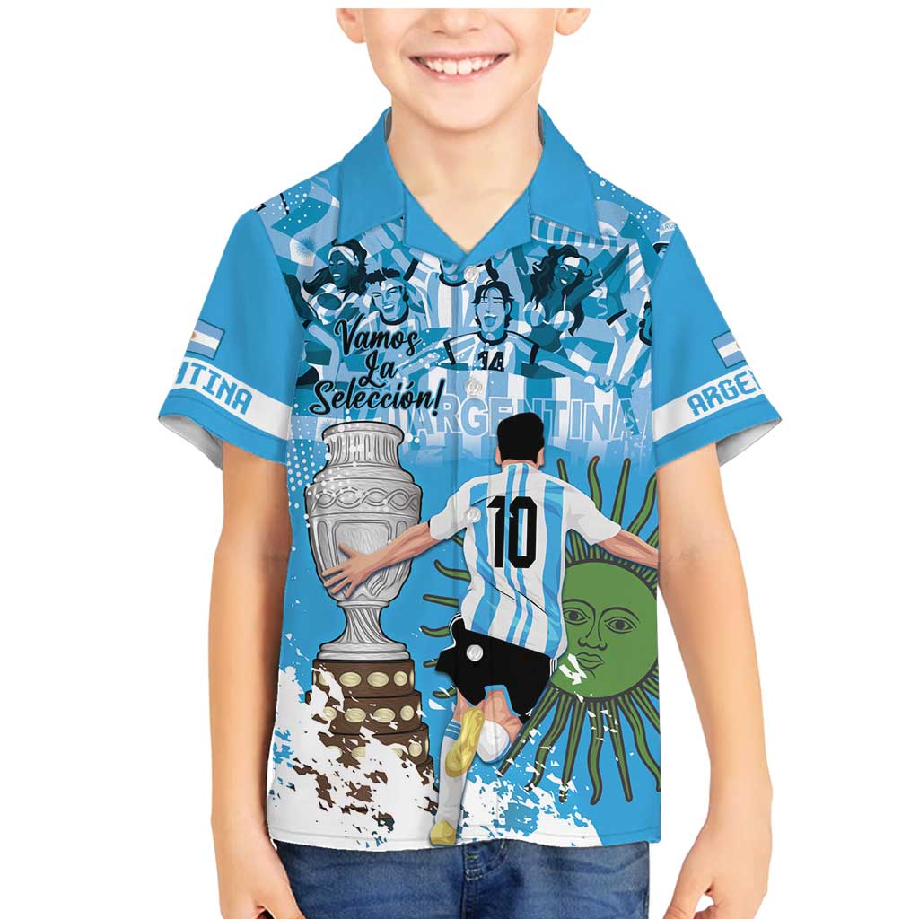 Custom Argentina Football 2024 Family Matching Mermaid Dress and Hawaiian Shirt Vamos La Seleccion We Are The Champions - Wonder Print Shop