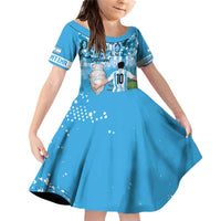 Custom Argentina Football 2024 Family Matching Off Shoulder Short Dress and Hawaiian Shirt Vamos La Seleccion We Are The Champions - Wonder Print Shop