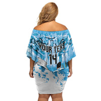 Custom Argentina Football 2024 Family Matching Off Shoulder Short Dress and Hawaiian Shirt Vamos La Seleccion We Are The Champions - Wonder Print Shop
