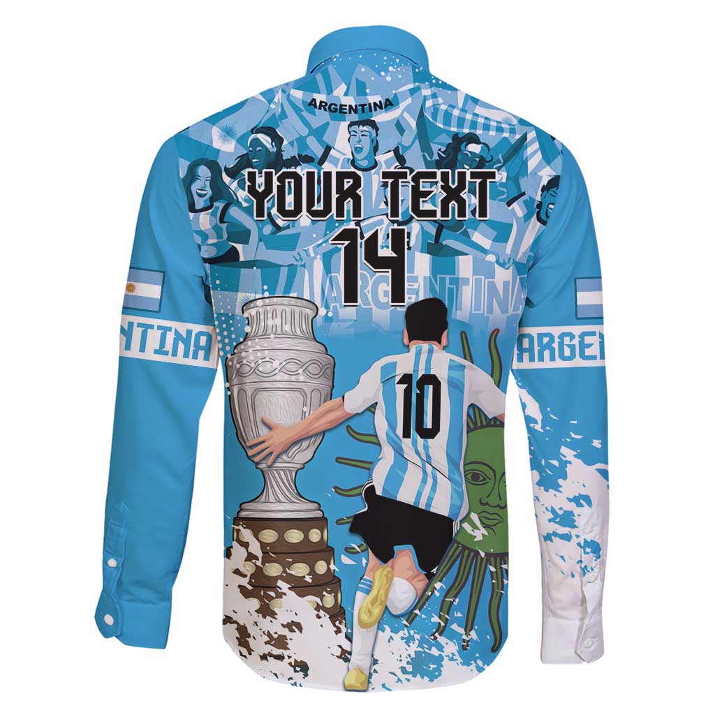 Custom Argentina Football 2024 Family Matching Short Sleeve Bodycon Dress and Hawaiian Shirt Vamos La Seleccion We Are The Champions - Wonder Print Shop