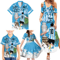 Custom Argentina Football 2024 Family Matching Summer Maxi Dress and Hawaiian Shirt Vamos La Seleccion We Are The Champions - Wonder Print Shop