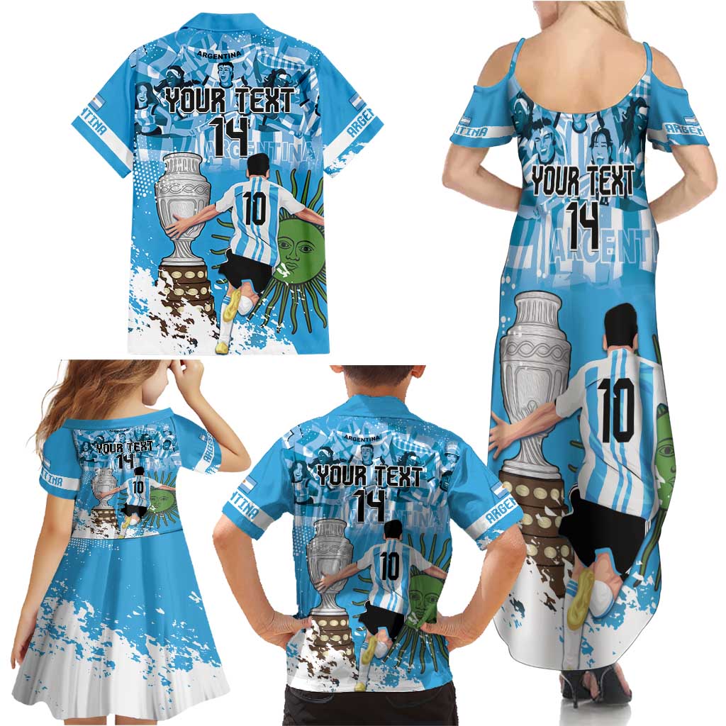 Custom Argentina Football 2024 Family Matching Summer Maxi Dress and Hawaiian Shirt Vamos La Seleccion We Are The Champions - Wonder Print Shop