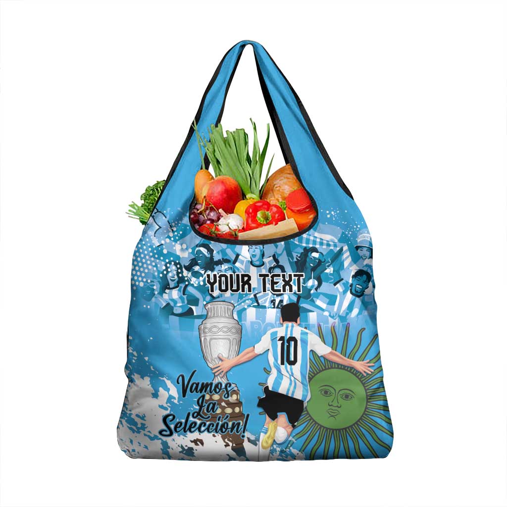 Custom Argentina Football 2024 Grocery Bag Vamos La Seleccion We Are The Champions