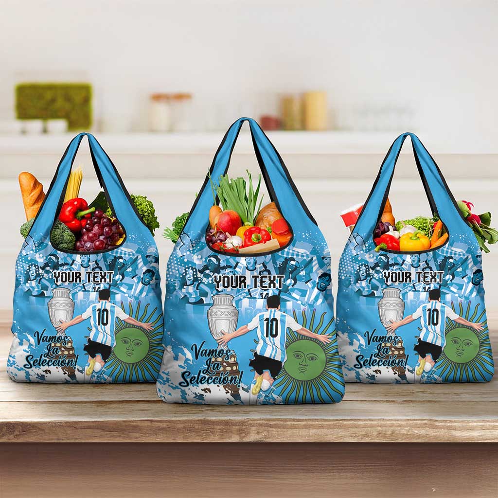 Custom Argentina Football 2024 Grocery Bag Vamos La Seleccion We Are The Champions