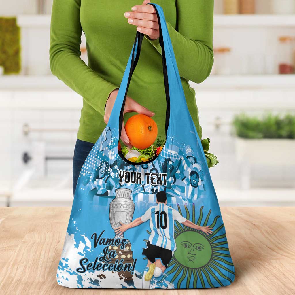 Custom Argentina Football 2024 Grocery Bag Vamos La Seleccion We Are The Champions