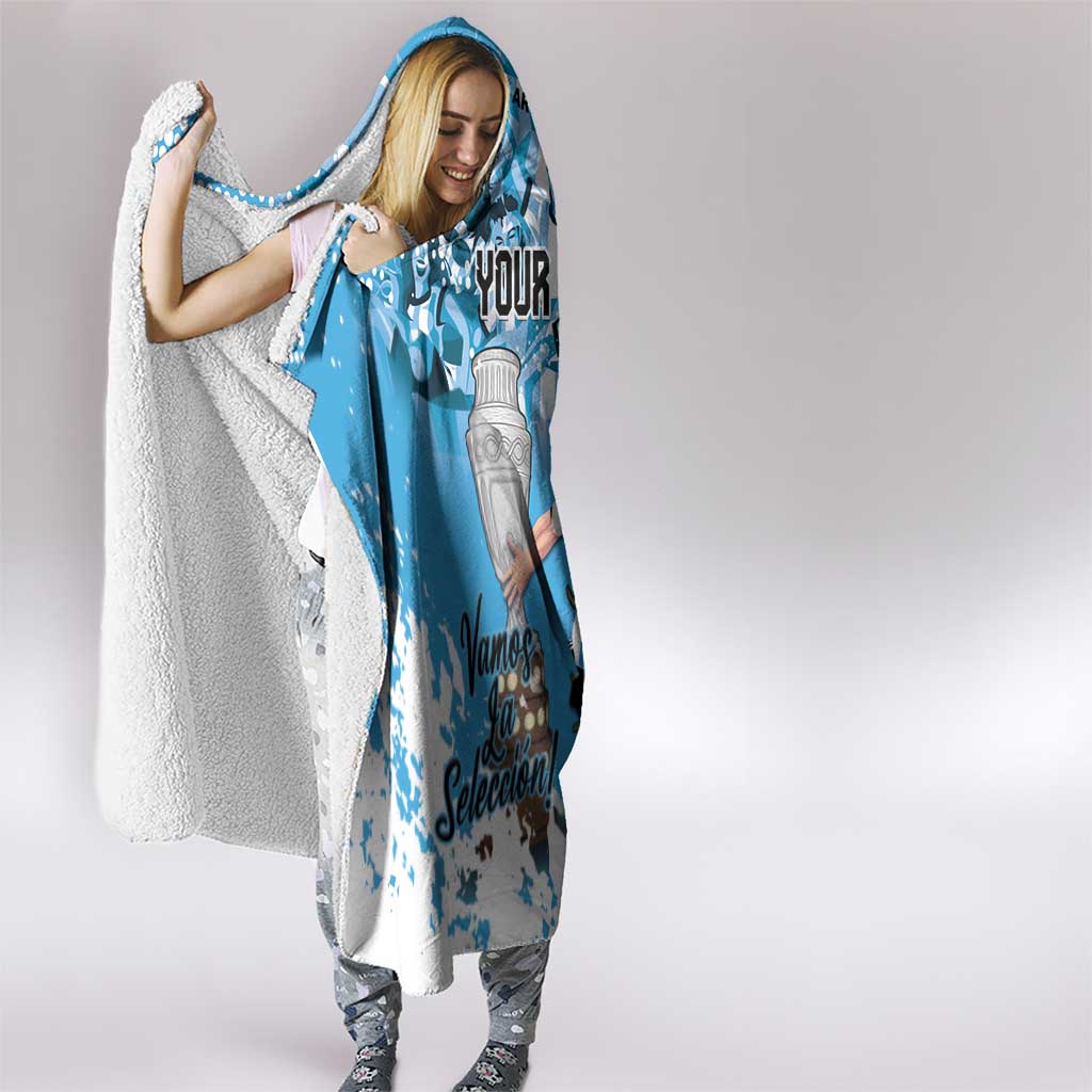 Custom Argentina Football 2024 Hooded Blanket Vamos La Seleccion We Are The Champions
