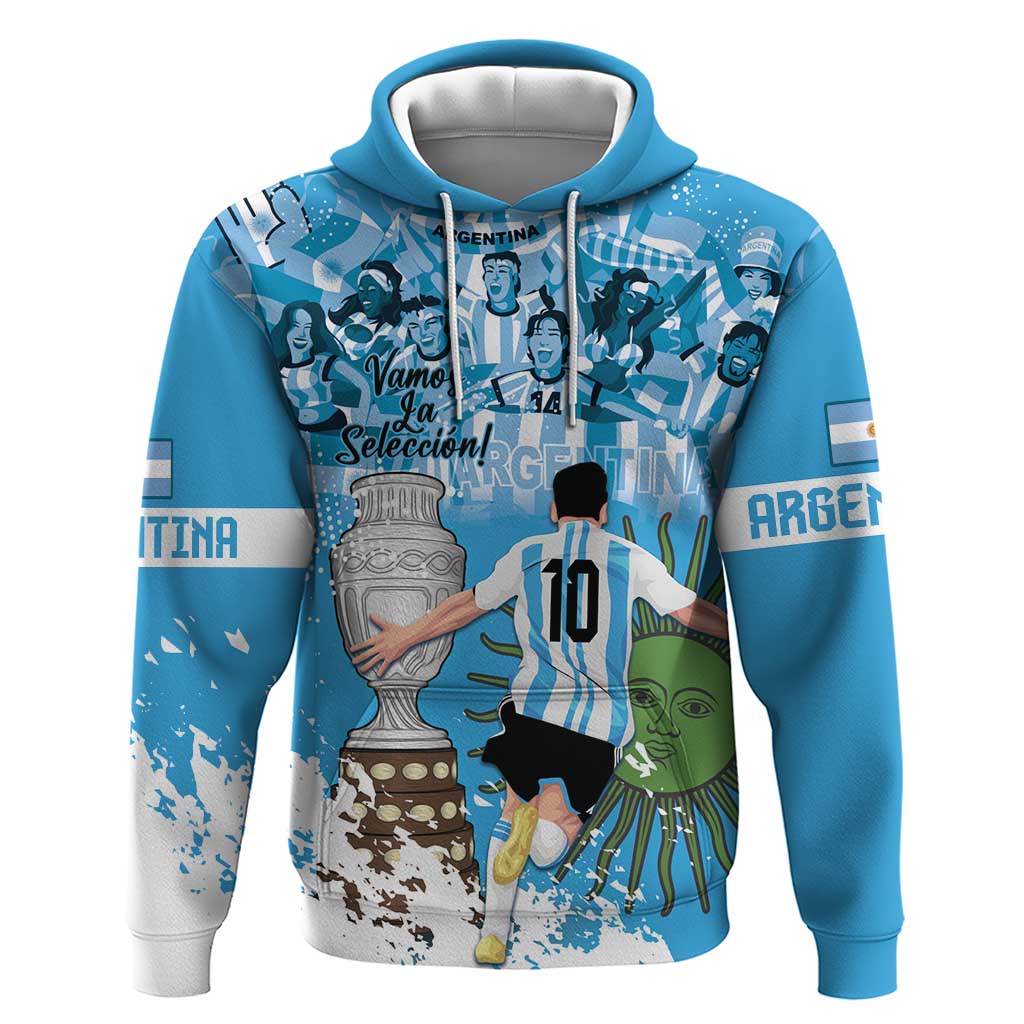 Custom Argentina Football 2024 Hoodie Vamos La Seleccion We Are The Champions - Wonder Print Shop