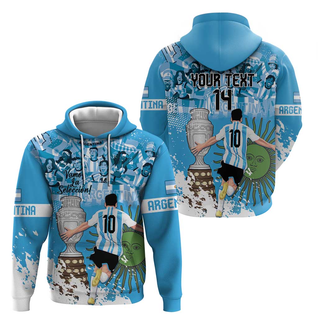 Custom Argentina Football 2024 Hoodie Vamos La Seleccion We Are The Champions - Wonder Print Shop