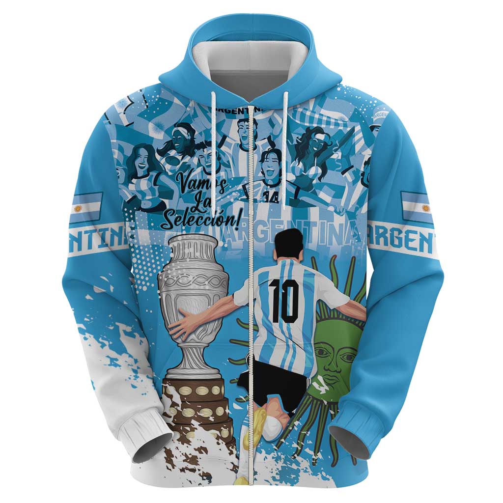 Custom Argentina Football 2024 Hoodie Vamos La Seleccion We Are The Champions - Wonder Print Shop