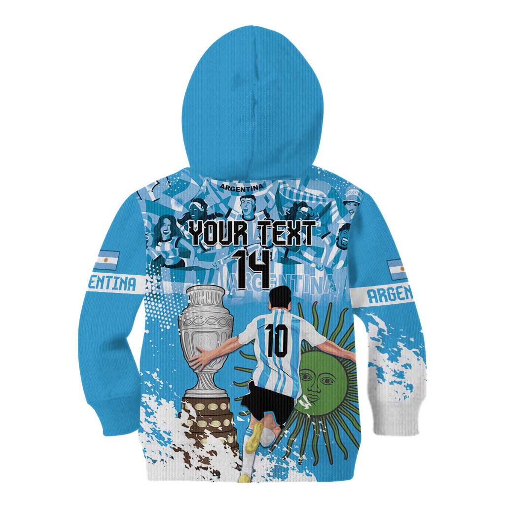 Custom Argentina Football 2024 Kid Hoodie Vamos La Seleccion We Are The Champions - Wonder Print Shop