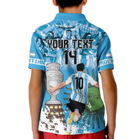 Custom Argentina Football 2024 Kid Polo Shirt Vamos La Seleccion We Are The Champions - Wonder Print Shop