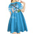 Custom Argentina Football 2024 Kid Short Sleeve Dress Vamos La Seleccion We Are The Champions - Wonder Print Shop