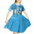 Custom Argentina Football 2024 Kid Short Sleeve Dress Vamos La Seleccion We Are The Champions - Wonder Print Shop