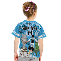 Custom Argentina Football 2024 Kid T Shirt Vamos La Seleccion We Are The Champions - Wonder Print Shop