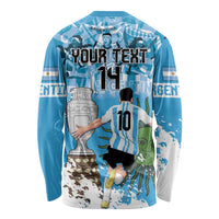 Custom Argentina Football 2024 Long Sleeve Shirt Vamos La Seleccion We Are The Champions - Wonder Print Shop