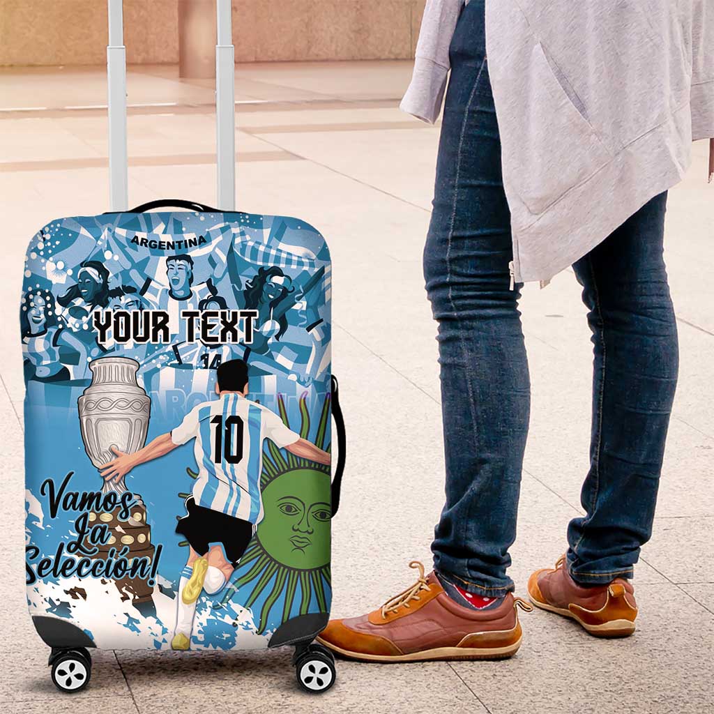 Custom Argentina Football 2024 Luggage Cover Vamos La Seleccion We Are The Champions - Wonder Print Shop