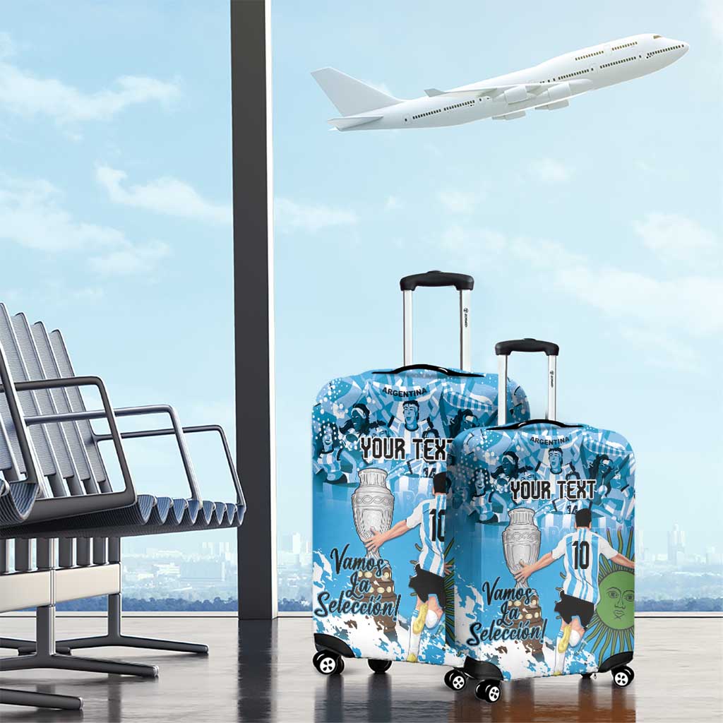 Custom Argentina Football 2024 Luggage Cover Vamos La Seleccion We Are The Champions - Wonder Print Shop