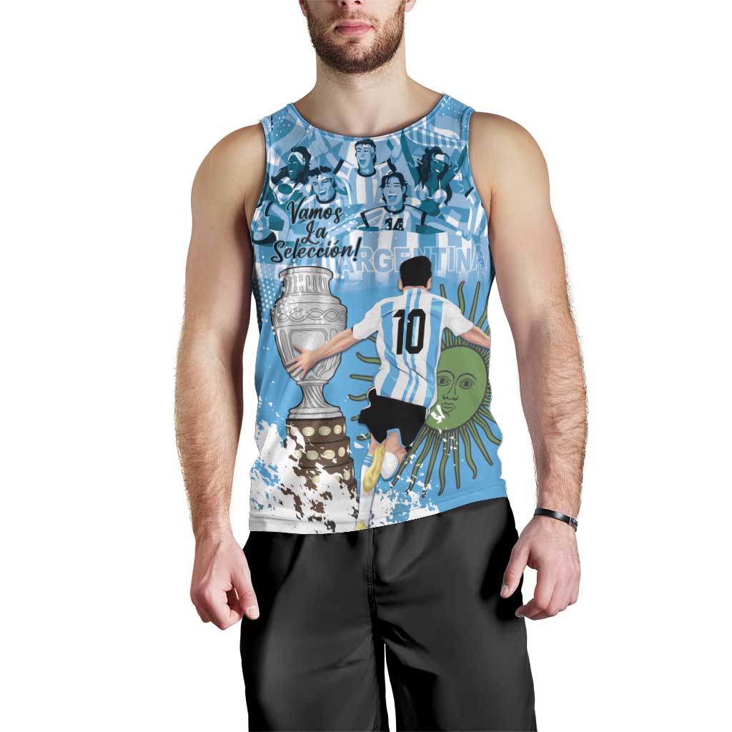 Custom Argentina Football 2024 Men Tank Top Vamos La Seleccion We Are The Champions - Wonder Print Shop
