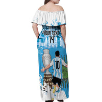Custom Argentina Football 2024 Off Shoulder Maxi Dress Vamos La Seleccion We Are The Champions - Wonder Print Shop