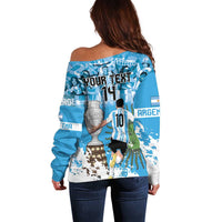 Custom Argentina Football 2024 Off Shoulder Sweater Vamos La Seleccion We Are The Champions - Wonder Print Shop