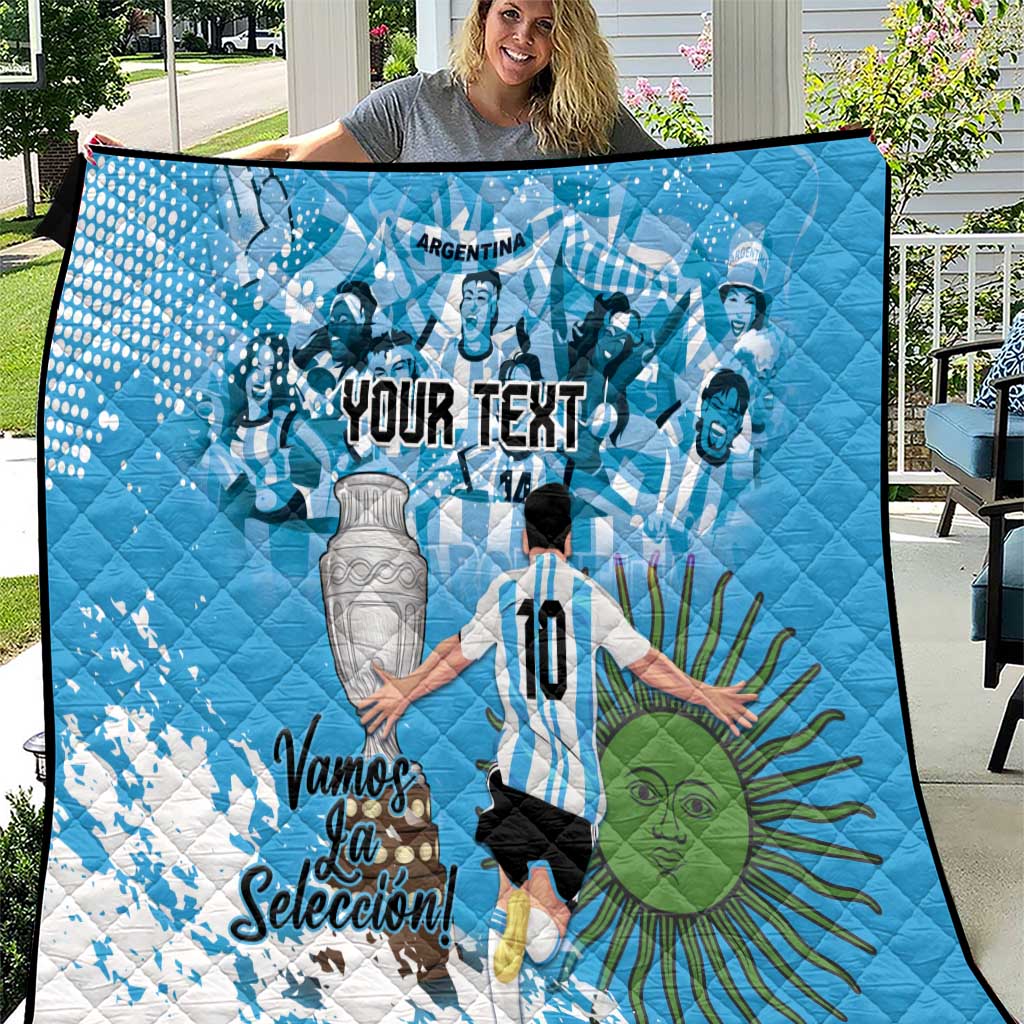 Custom Argentina Football 2024 Quilt Vamos La Seleccion We Are The Champions - Wonder Print Shop